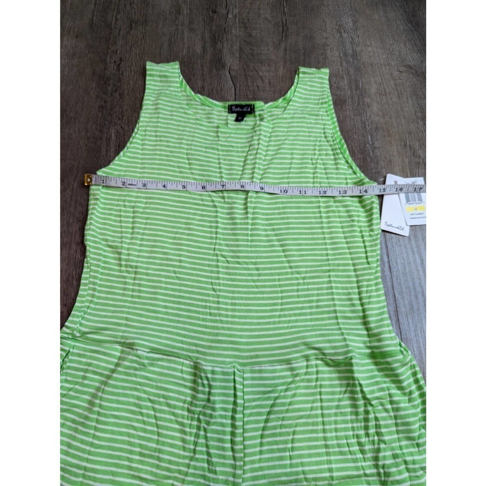 NWT Splendid Striped Shorts Romper Size Medium Girls Green - Picture 5 of 6